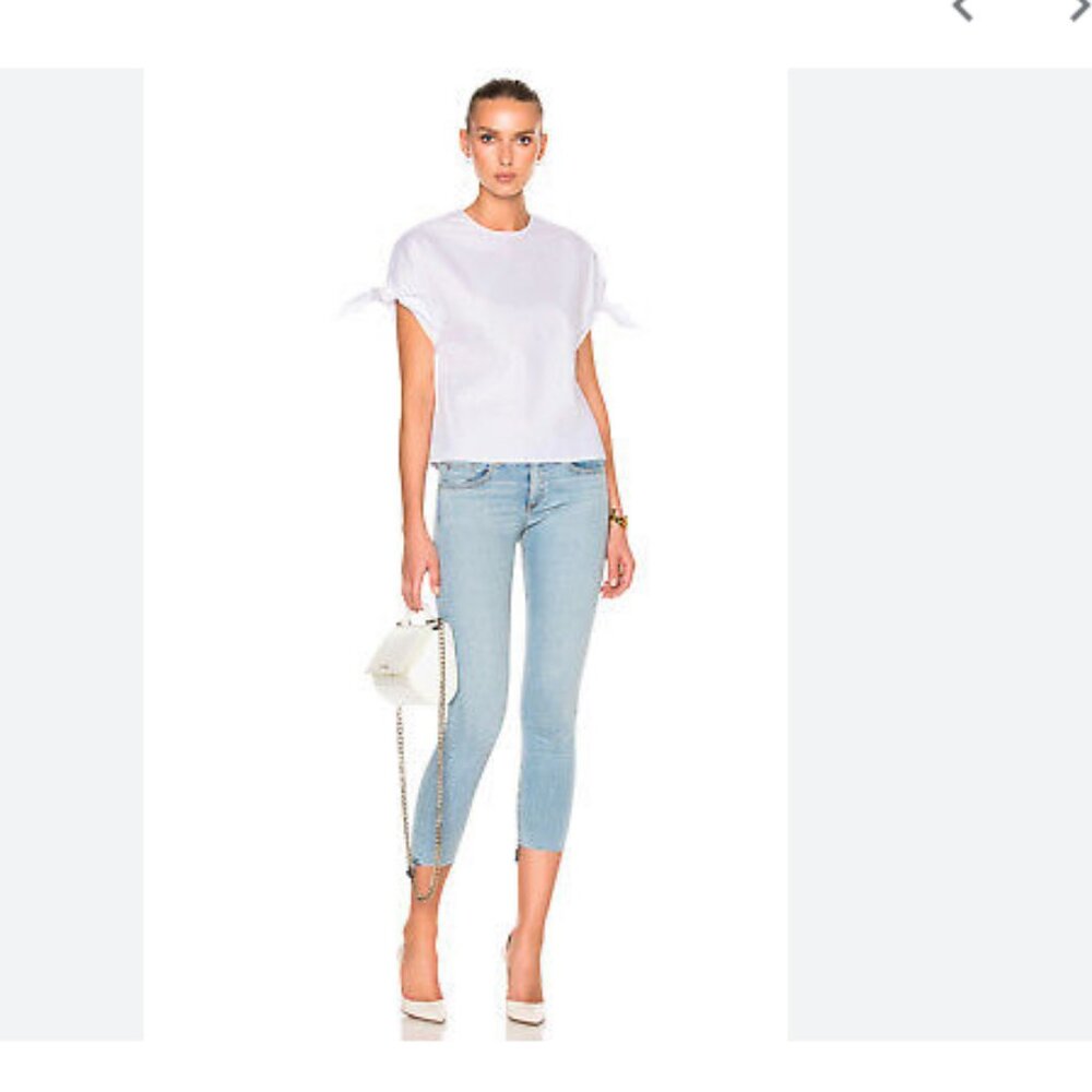 Rag & Bone Light Blue High Rise Capri raw hem ankle Skinny Jeans size 28